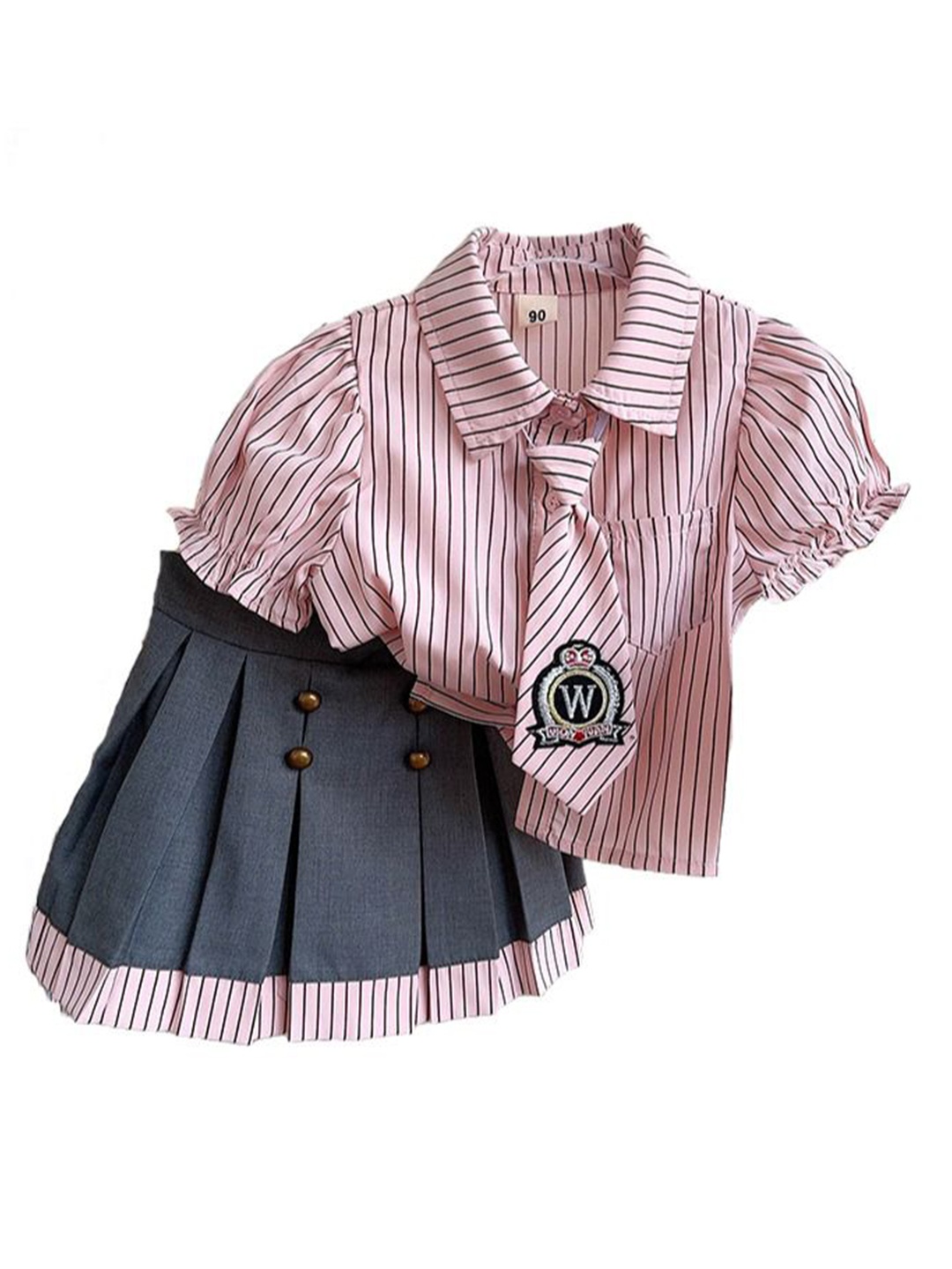 

StyleCast x Revolte Girls Striped Top with Skirt, Pink