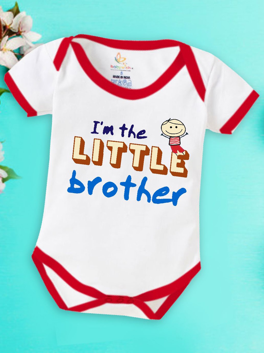 

Babywish Infants Printed Cotton Bodysuit, Red