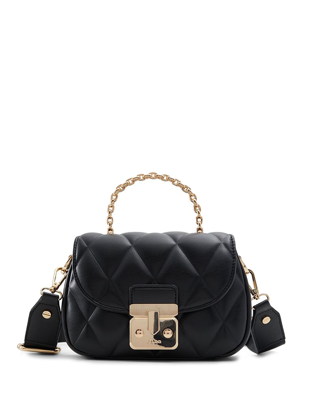 

ALDO Structured Handheld Bag with Quilted, Black
