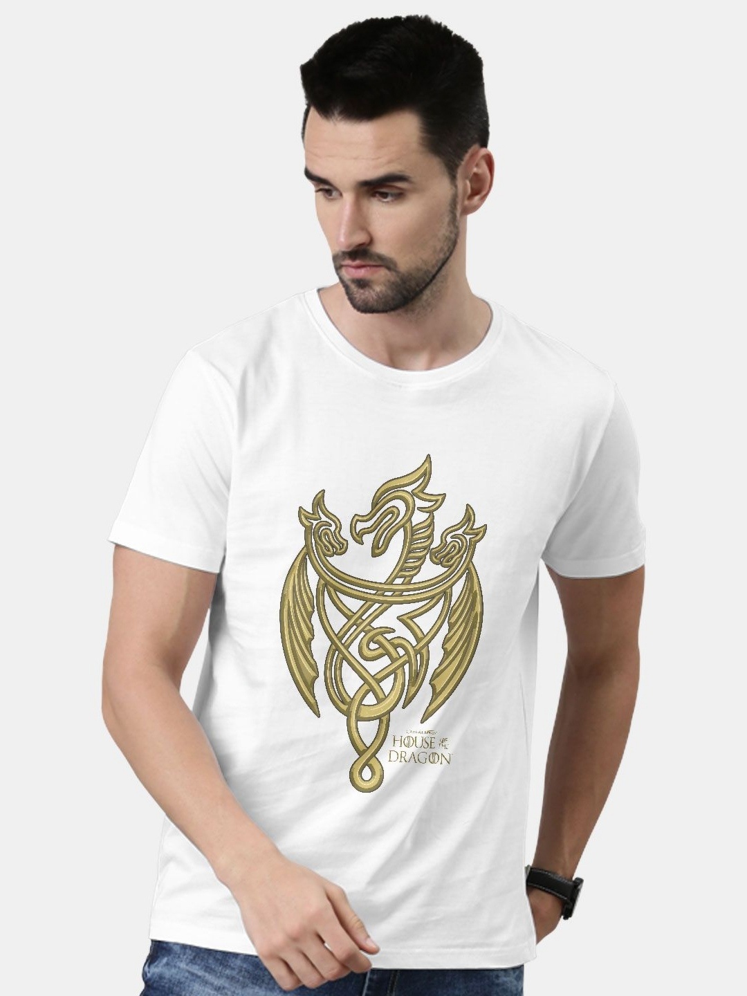 

macmerise Men Printed T-shirt, White