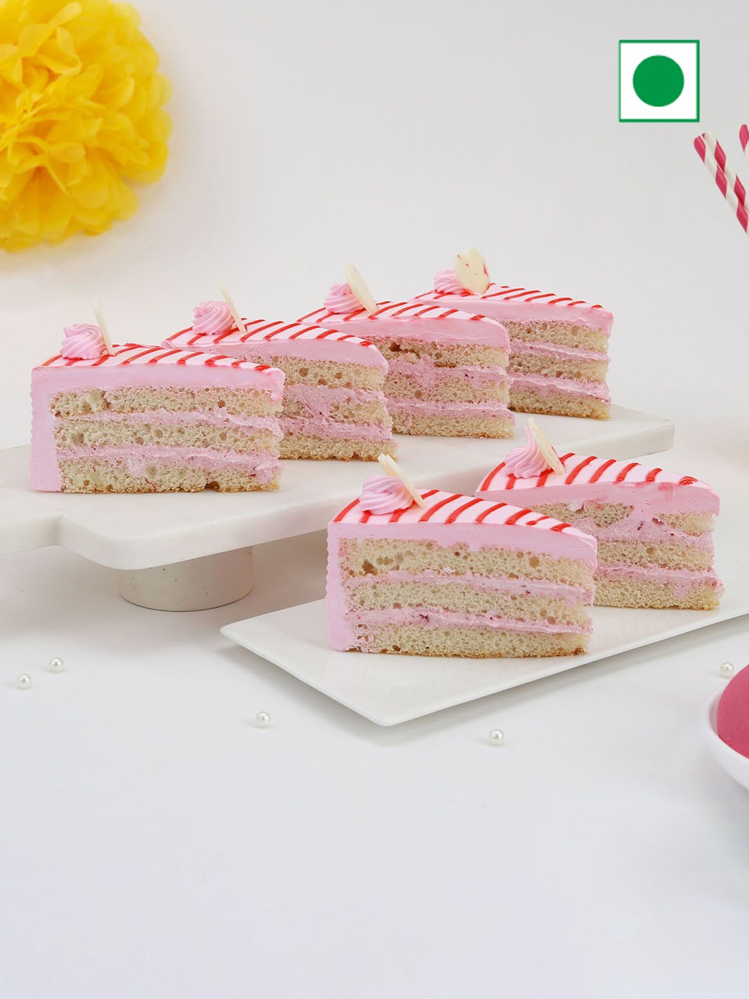 

IGP Set Of 6 Strawberry Eggless Cake, Pink