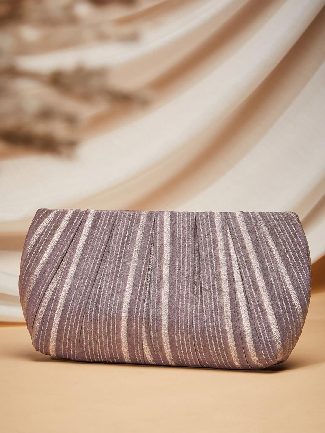 

Fabindia Textured Purse Clutch, Purple