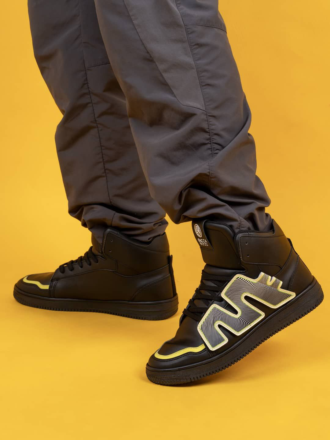 

bacca bucci Men PU Lace Ups Sneakers, Black