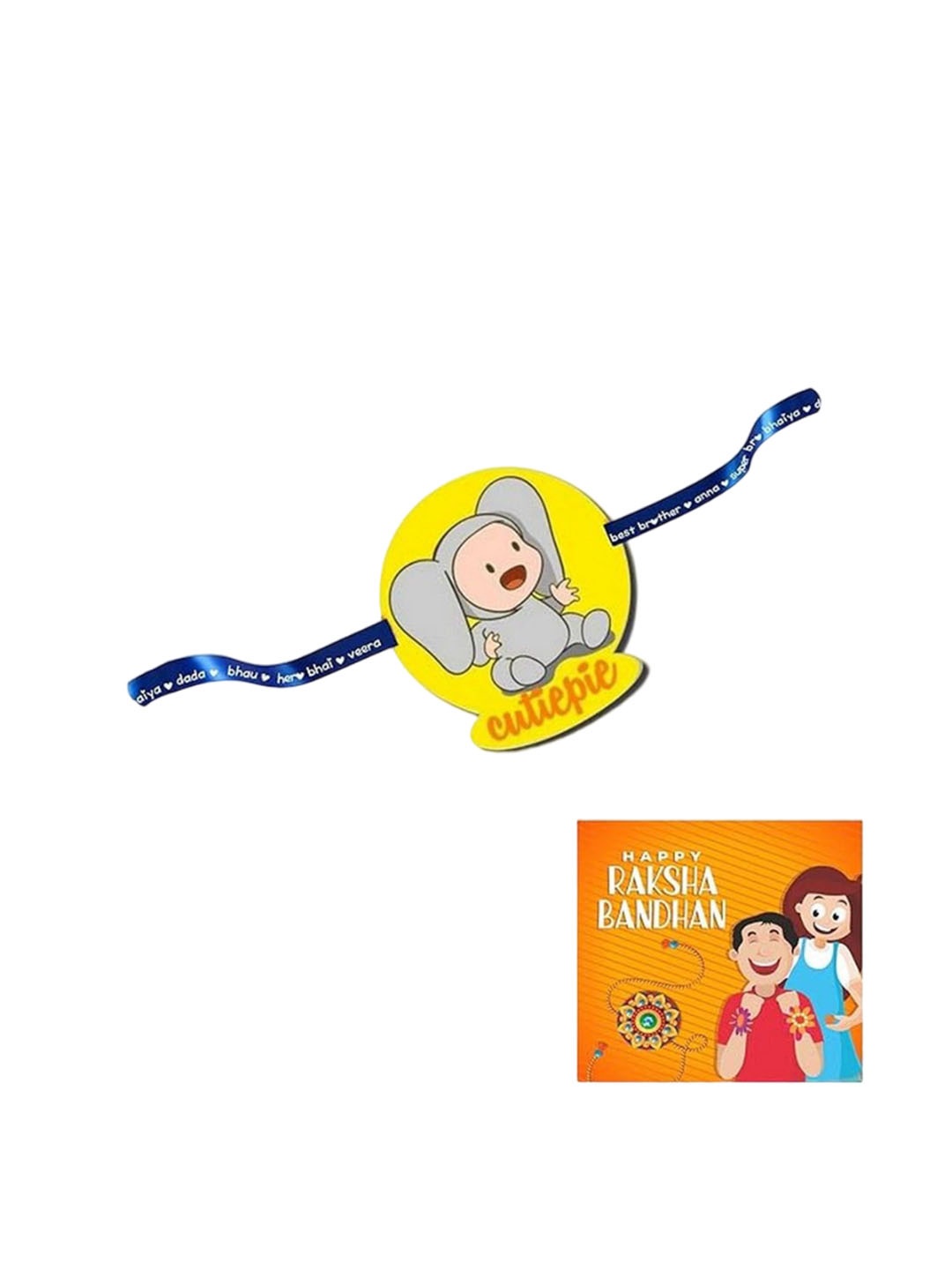 

THEYAYACAFE Boys Thread Rakhi With Roli, Yellow