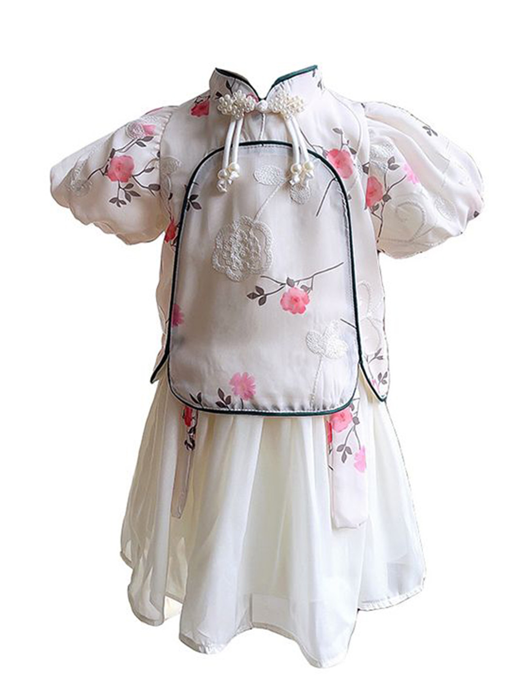

StyleCast x Revolte Girls Floral Printed Puff Sleeves Top With Skirt, White