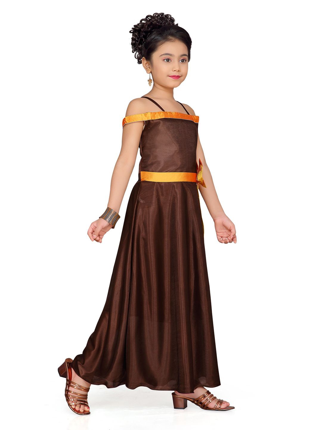 

BAESD Girls Sleeveless Fit and Flare Maxi Dress, Brown