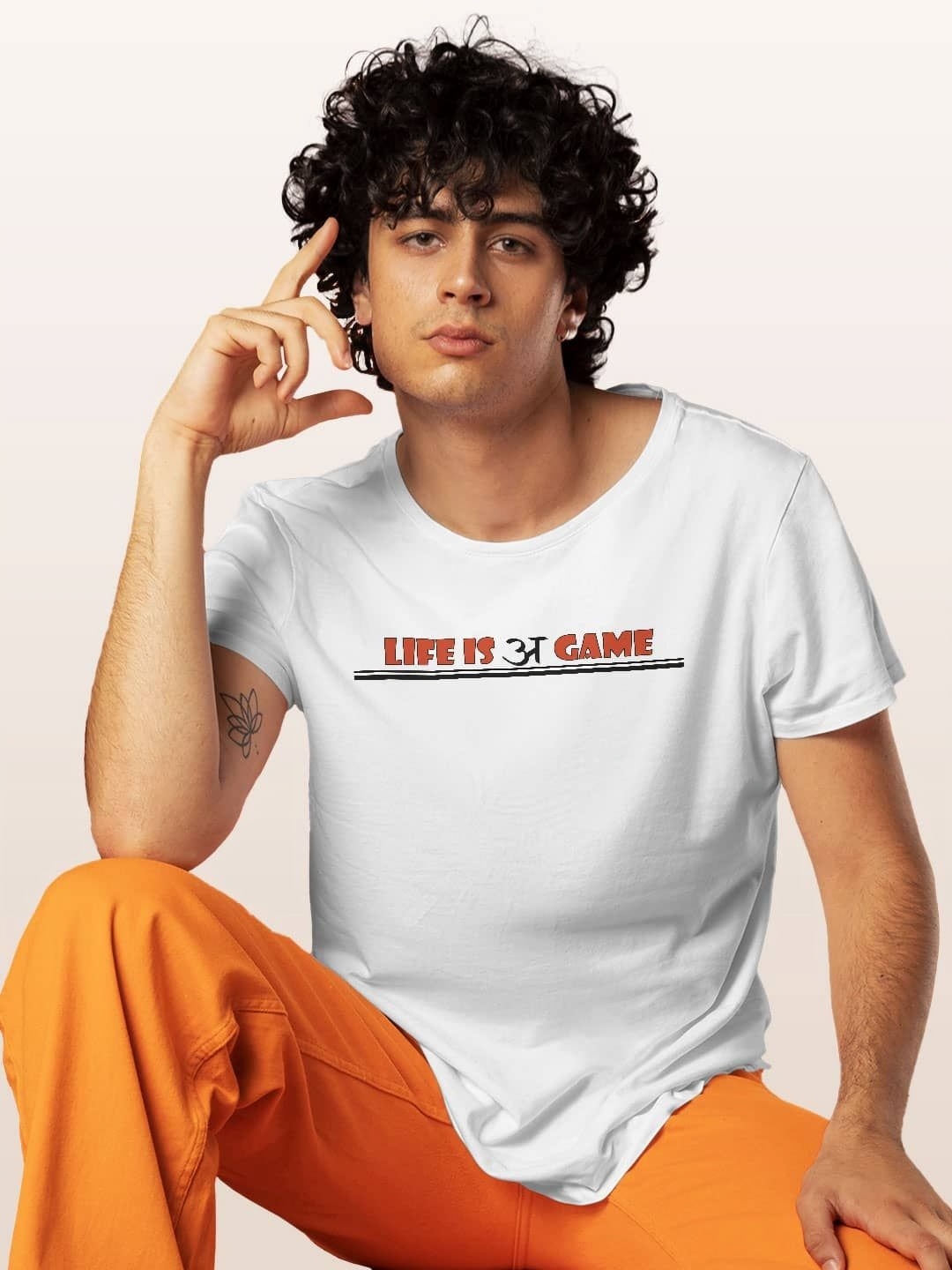 

macmerise Men Typography Printed T-shirt, White
