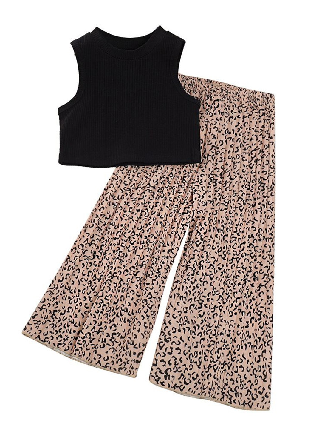 

StyleCast x Revolte Girls Striped Sleeveless Top With Palazzo, Black