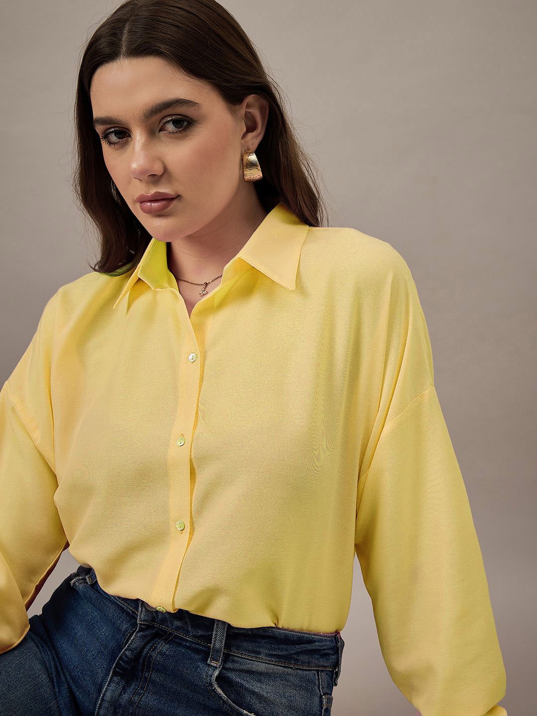 

The Roadster Lifestyle Co Oversized Casual Shirts, Yellow