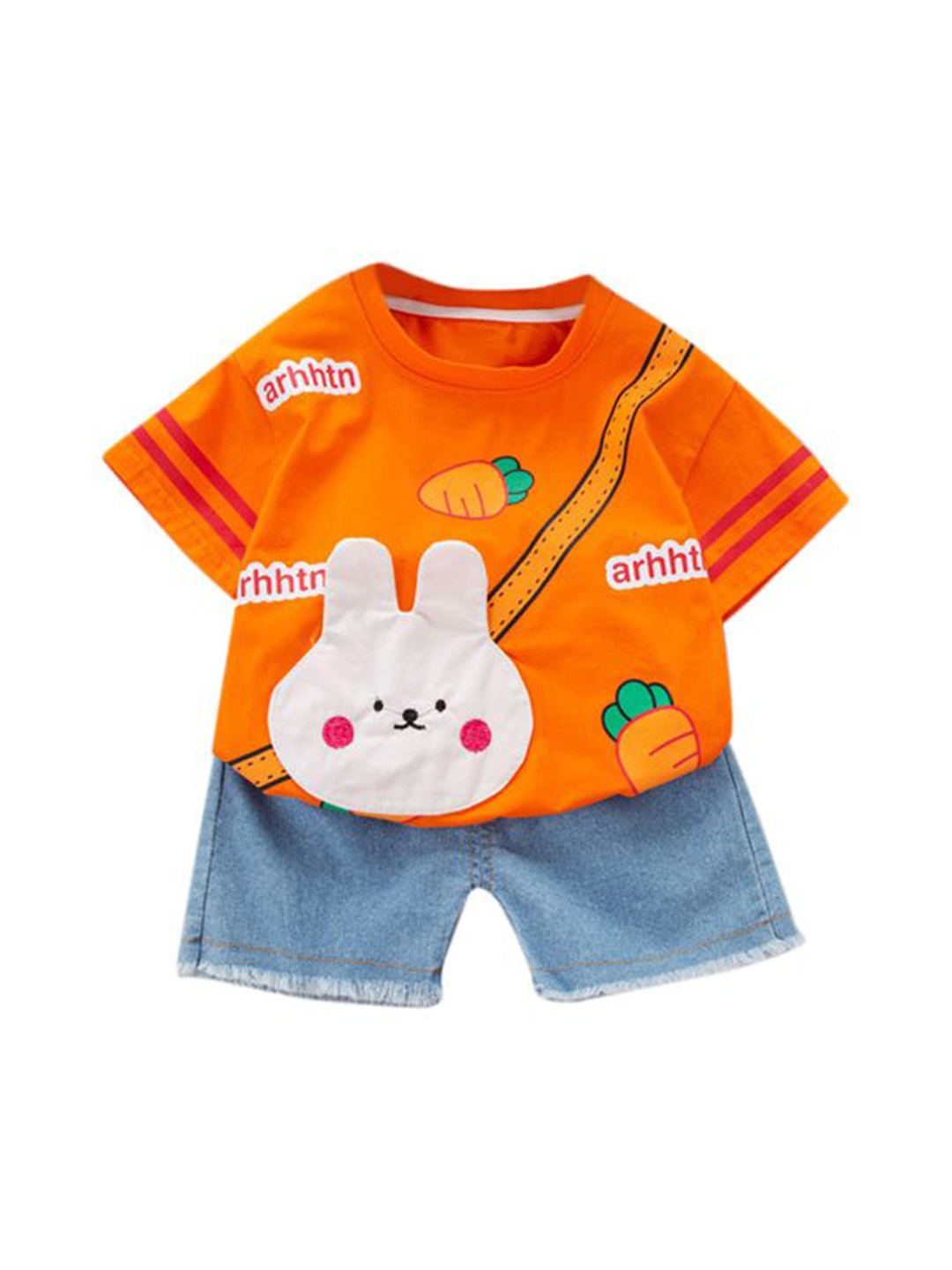 

StyleCast x Revolte Boys Printed Pure Cotton T-shirt With Shorts, Orange