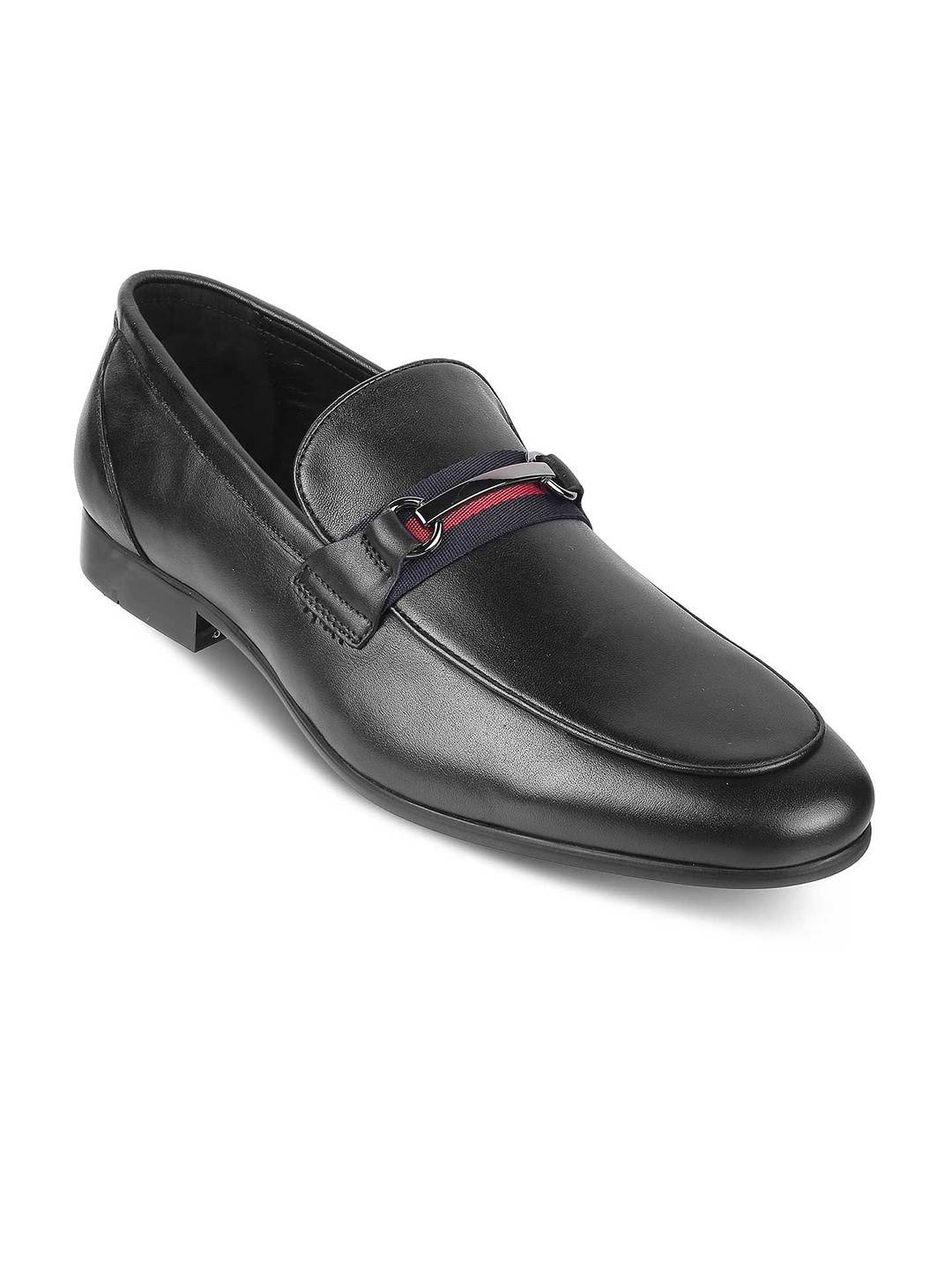 

Tresmode Men Slip-On Leather Loafers, Black