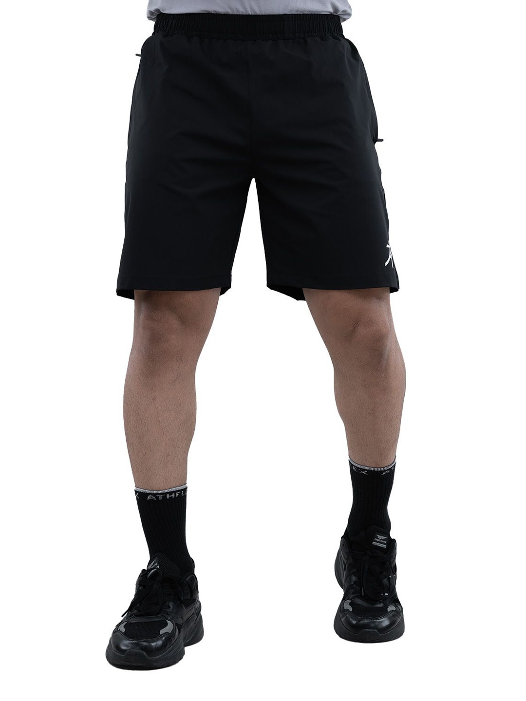 

Athflex Men Regular Fit Mid-Rise Shorts, Black