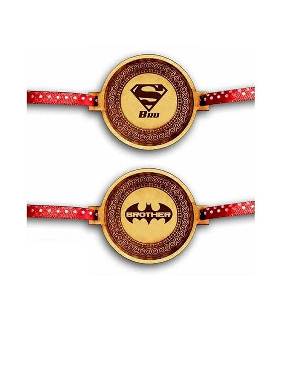 

THEYAYACAFE Boys Set Of 2 Thread Rakhi with Roli Tika, Brown