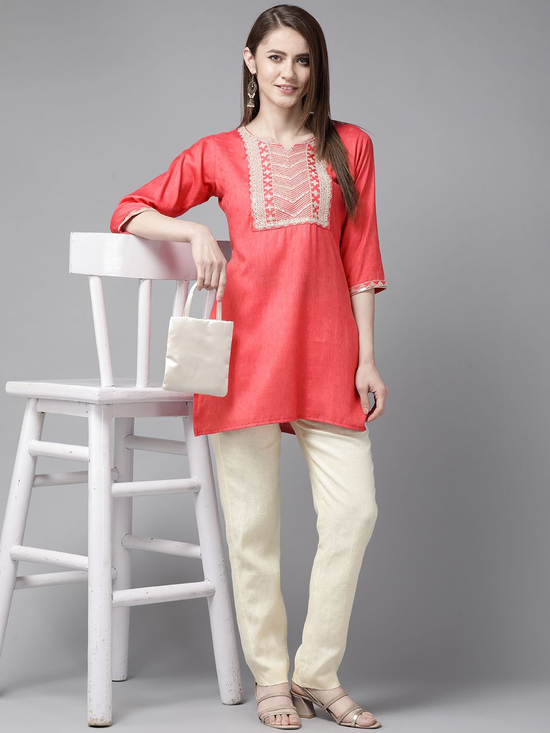 

BAESD Print Georgette Top, Pink