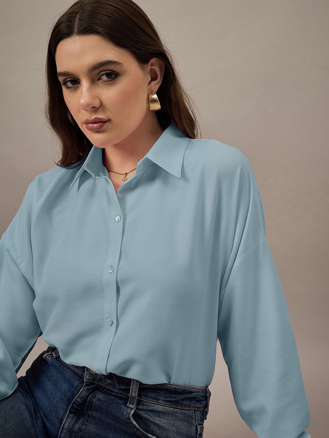 

The Roadster Lifestyle Co Oversized Casual Shirts, Blue