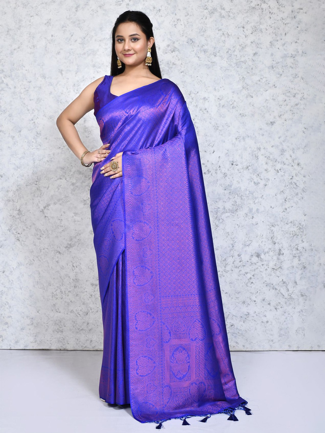 

SPRISH Woven Design Zari Pure Silk Saree, Purple