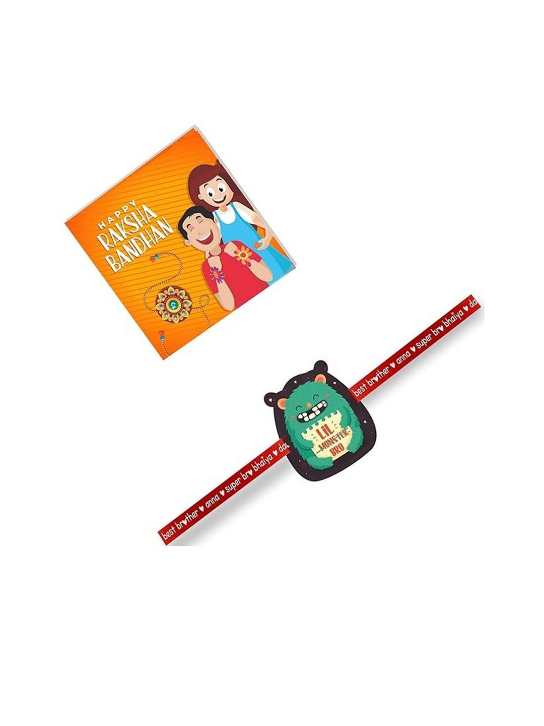 

THEYAYACAFE Printed Thread Rakhi With Roli, Green