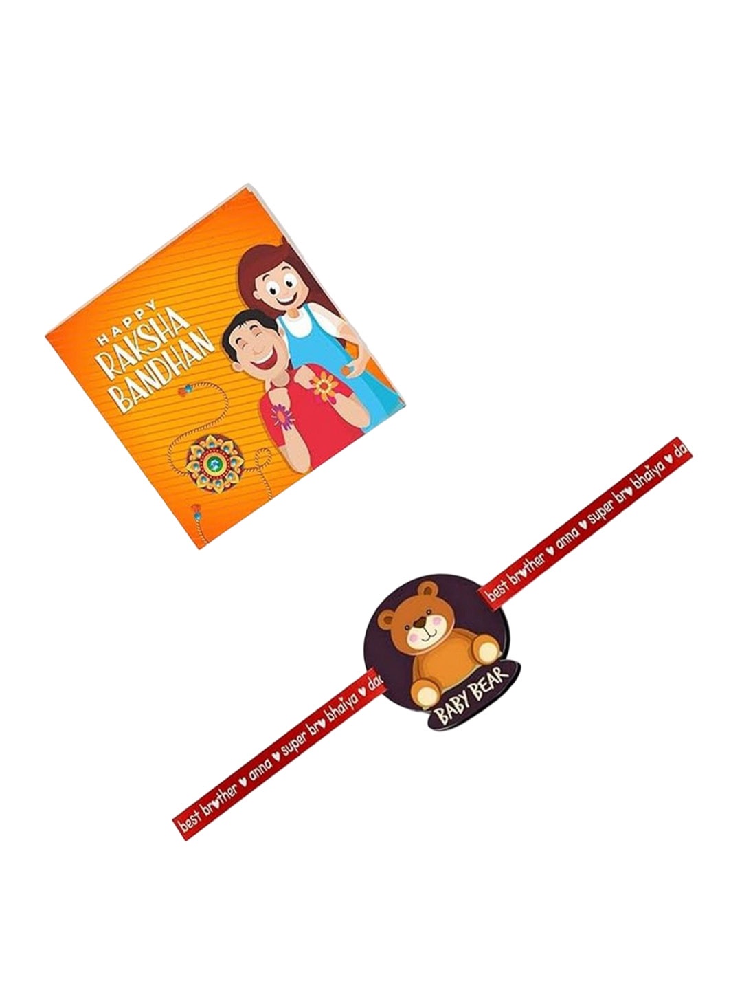 

THEYAYACAFE Boys Thread Rakhi With Roli, Brown