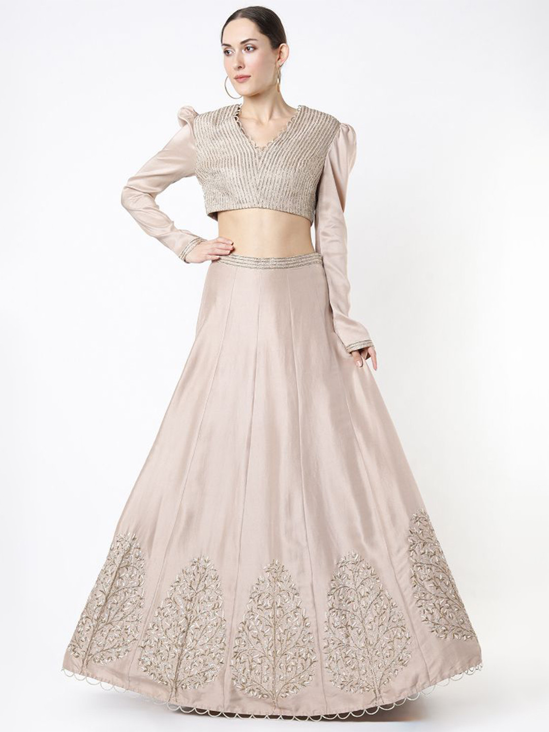 

Payal Singhal Embroidered Silk Lehenga With Choli, Grey