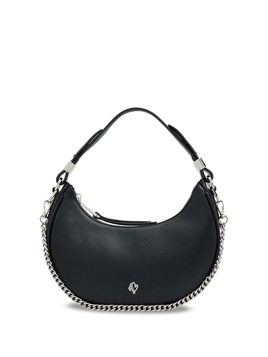 

ALDO Structured Shoulder Bag with Cut Work, Black