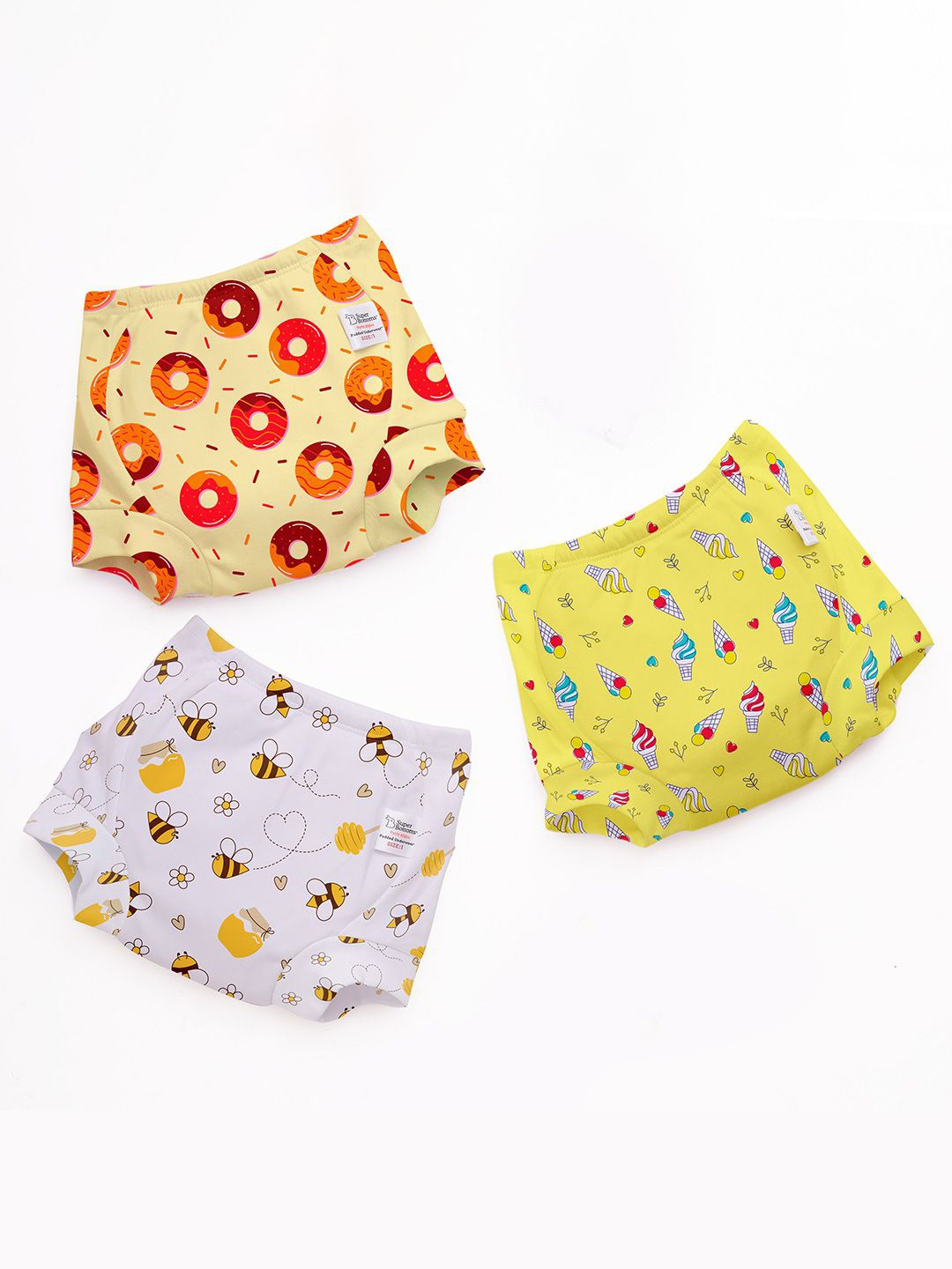 

SuperBottoms Pack of 3 Infants Padded Briefs, Yellow