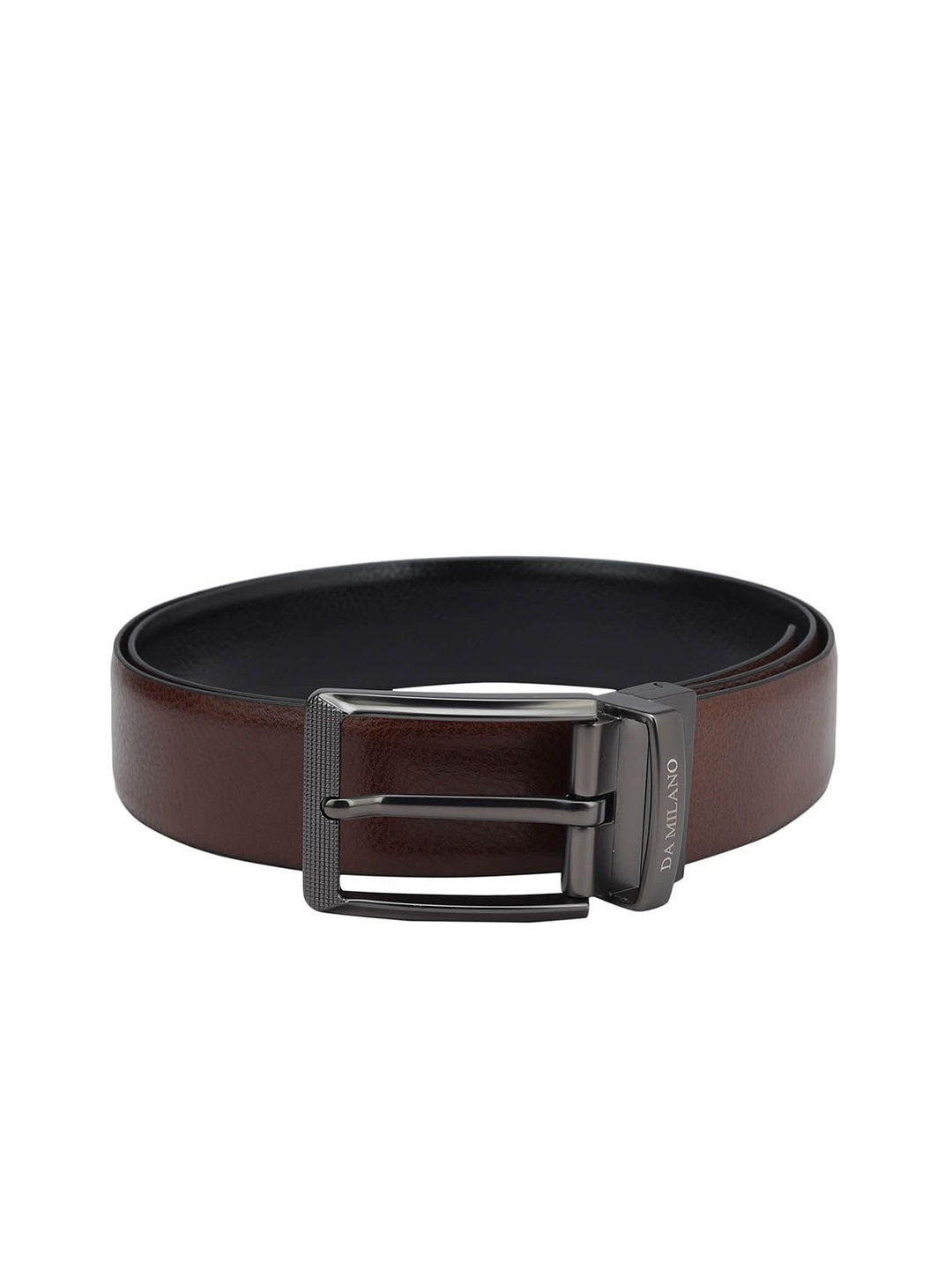 

Da Milano Men Textured Tang Closure Casual Belt, Brown