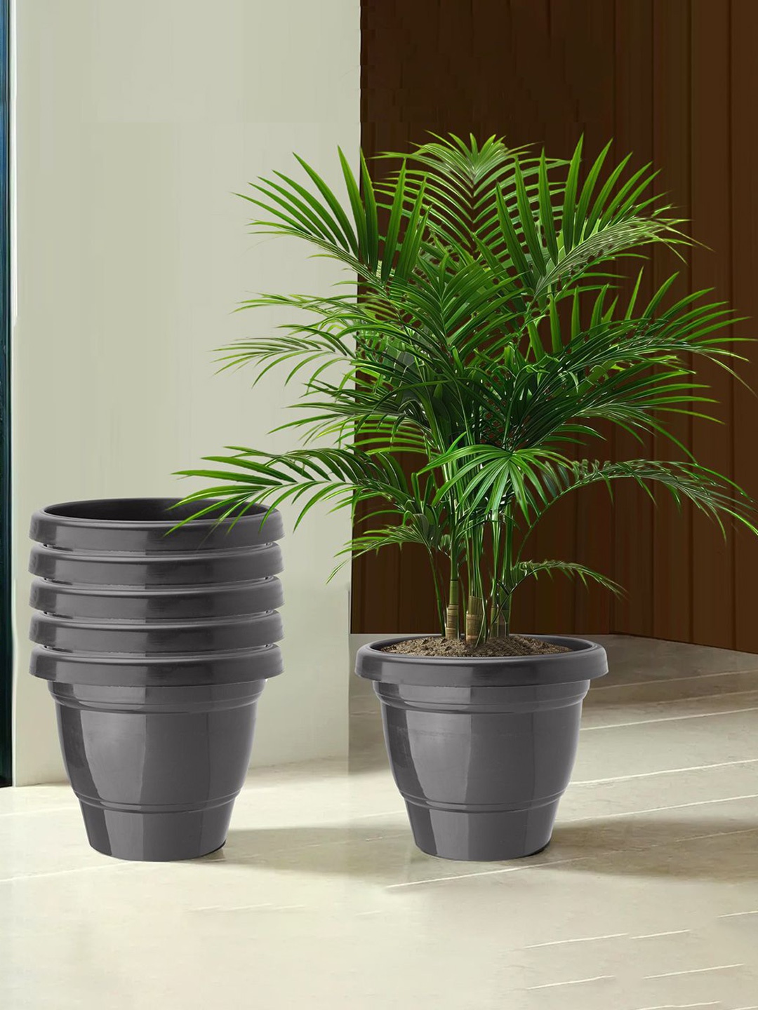 

Kuber Industries Black 6 Pieces 2-Layer Planters