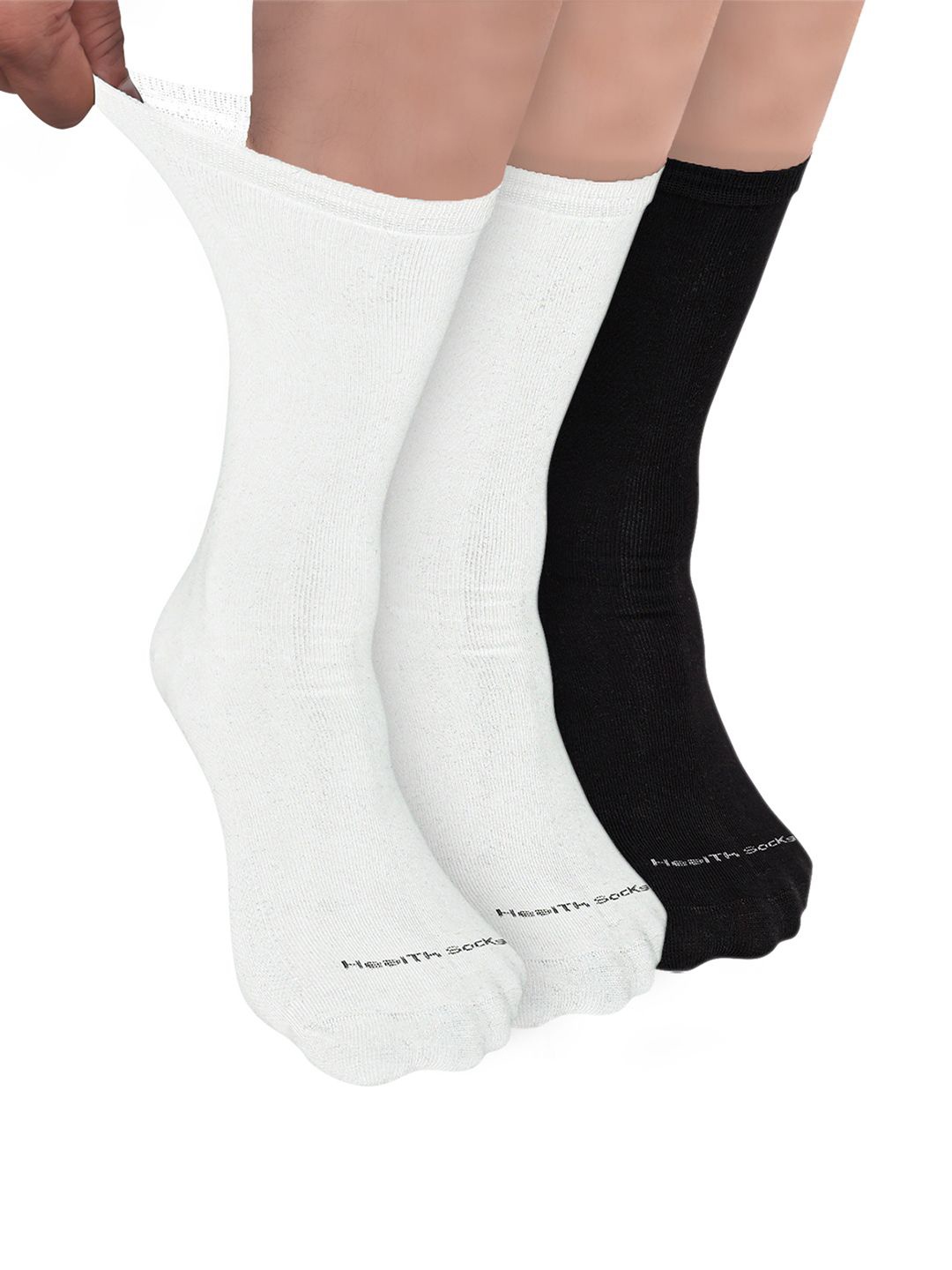 

FOOTPRINT Men 3 Pairs Seamless Organic Cotton Crew-Length Bamboo Socks, White