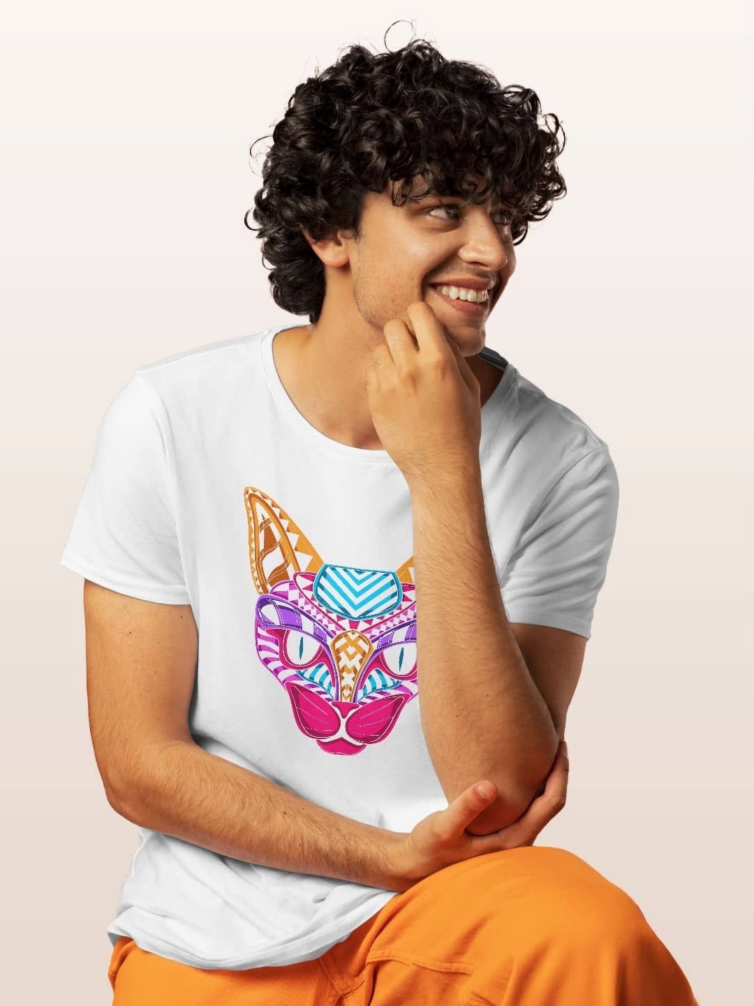 

macmerise Men Printed T-shirt, White