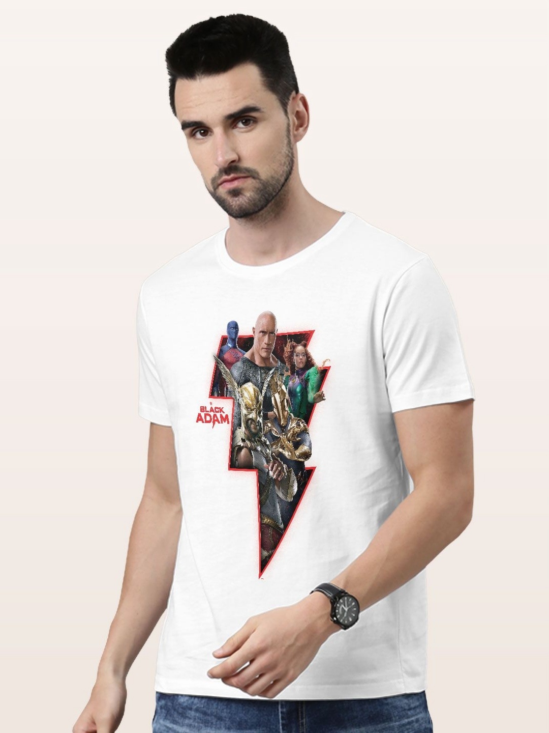 

macmerise Men Printed Applique T-shirt, White