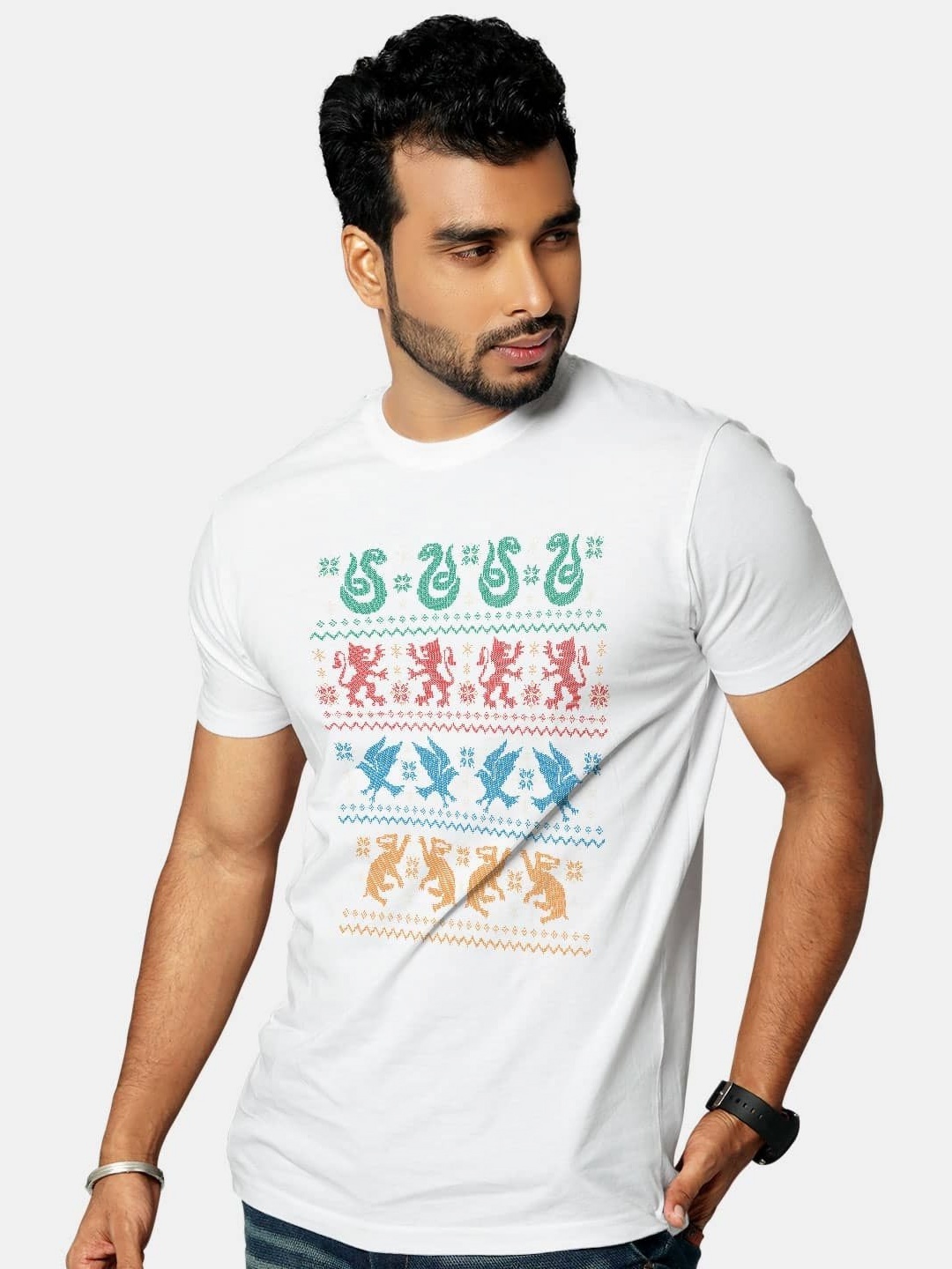 

macmerise Men Typography Printed T-shirt, White