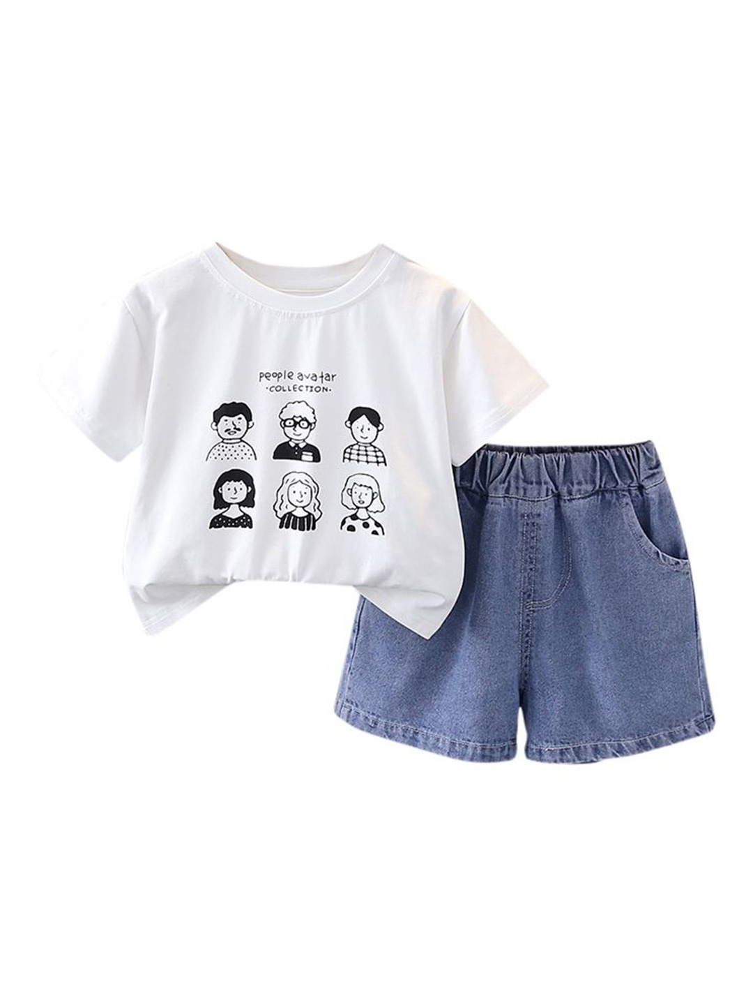 

StyleCast x Revolte Boys Printed Pure Cotton T-shirt With Shorts, White