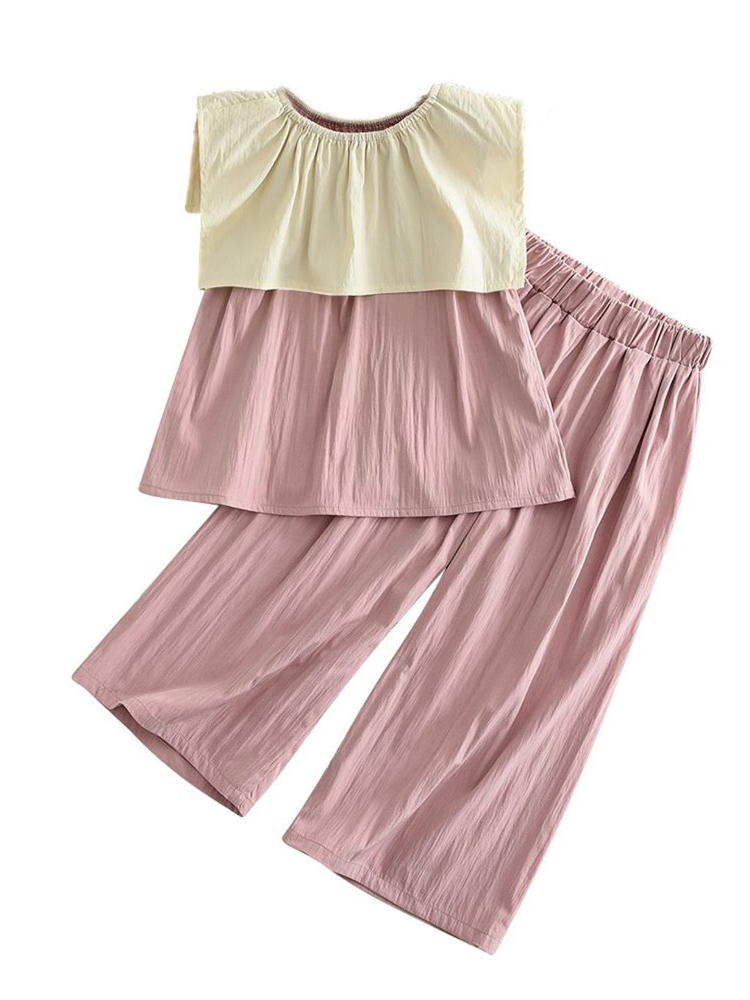 

StyleCast x Revolte Girls Sleeveless Round Neck Top With Palazzos, Pink