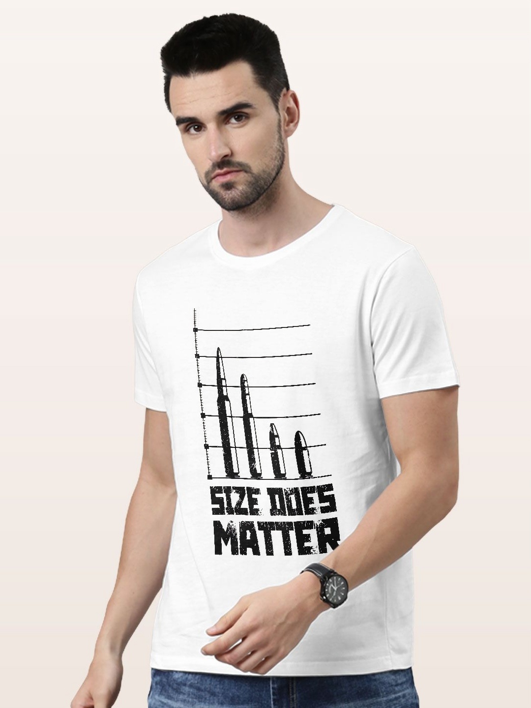 

macmerise Men Printed V-Neck Pockets T-shirt, White