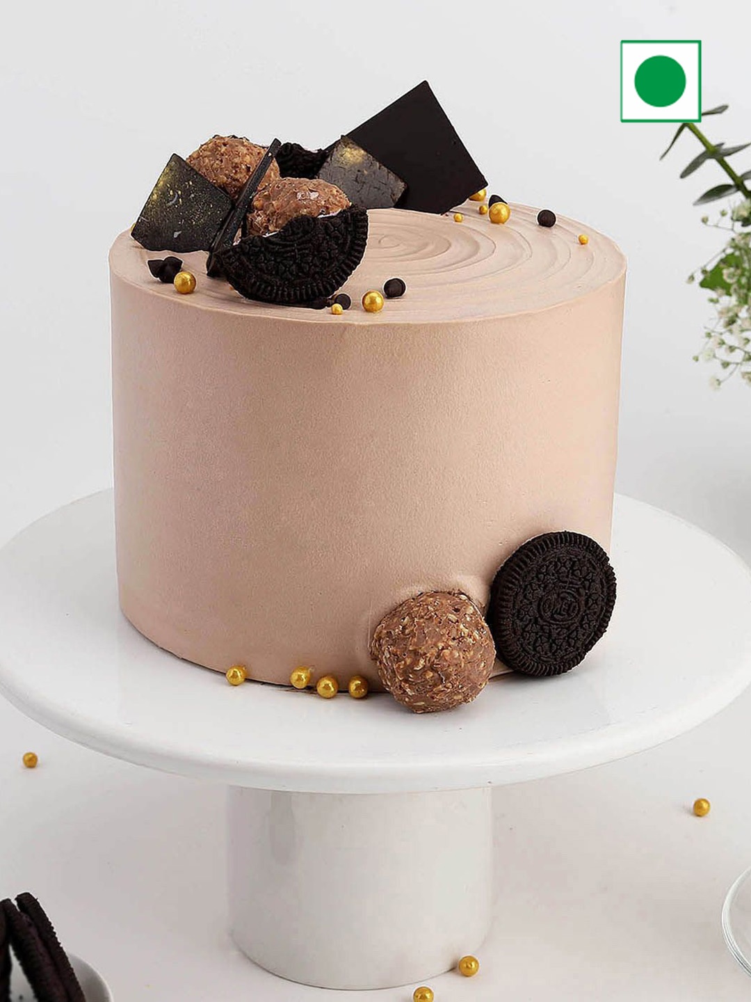 

IGP Chocolate Flavour Eggless Round Cake - 600 Gm, Brown