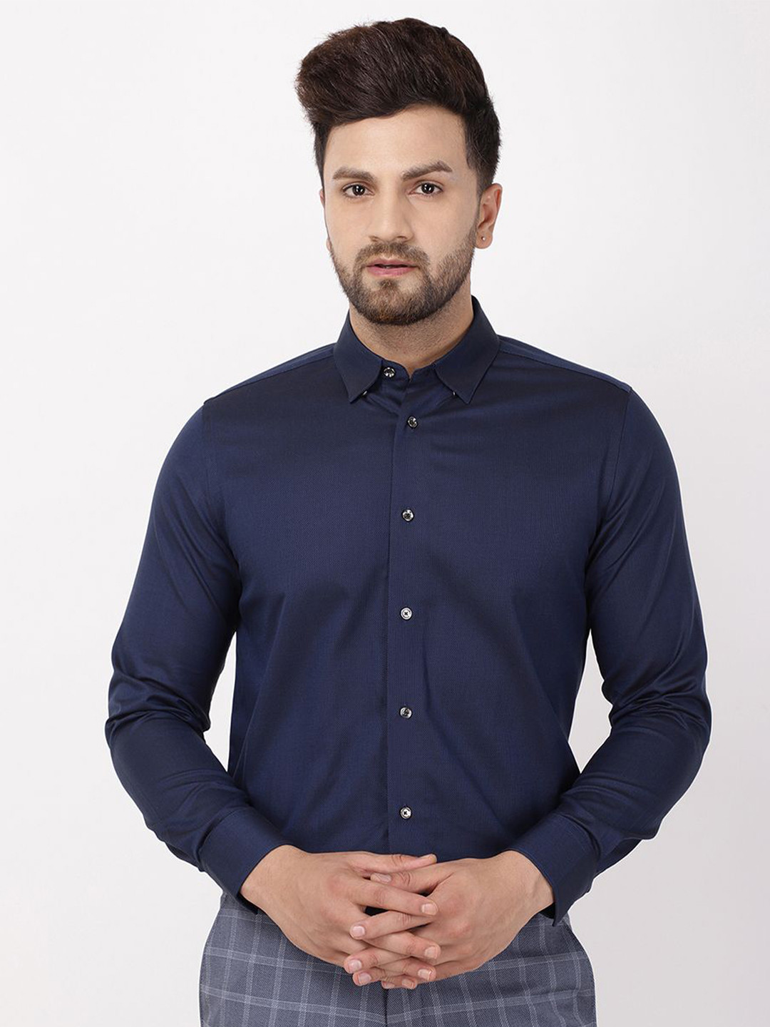 

Blackberrys Men Slim Fit Opaque Formal Shirt, Blue