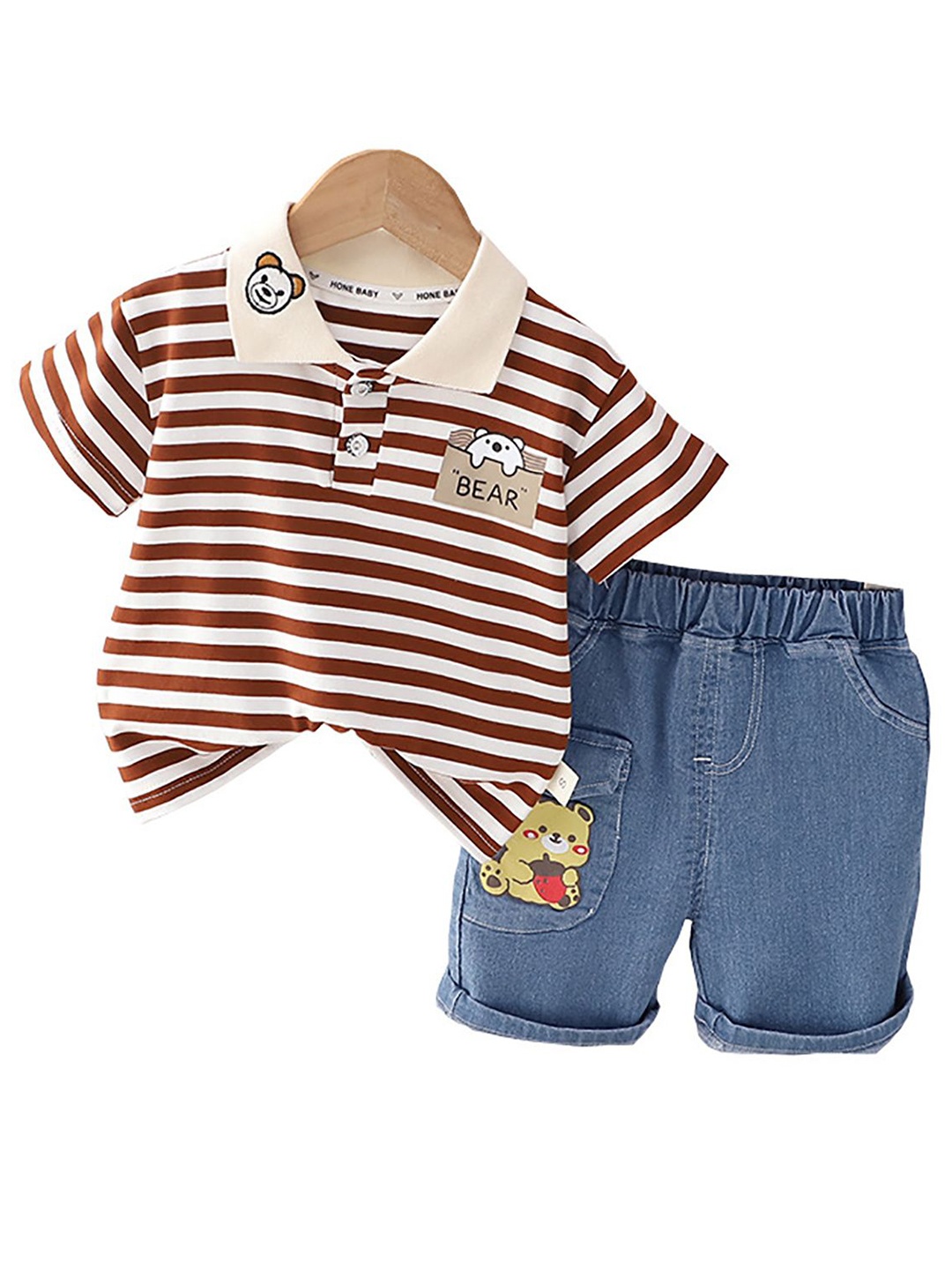 

StyleCast x Revolte Infant Boys Printed Pure Cotton T-shirt With Shorts, Red