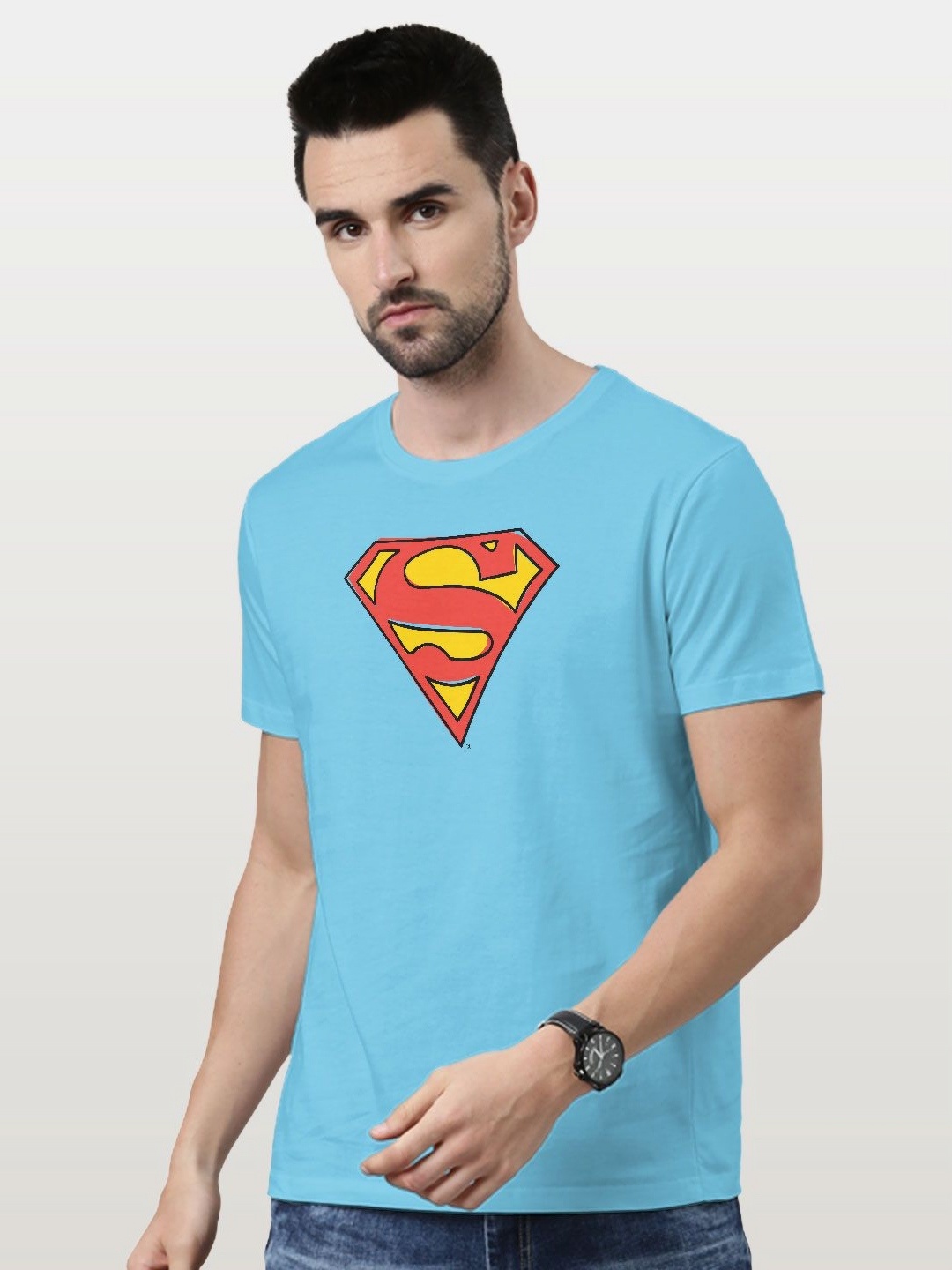 

macmerise Men Printed Applique T-shirt, Blue