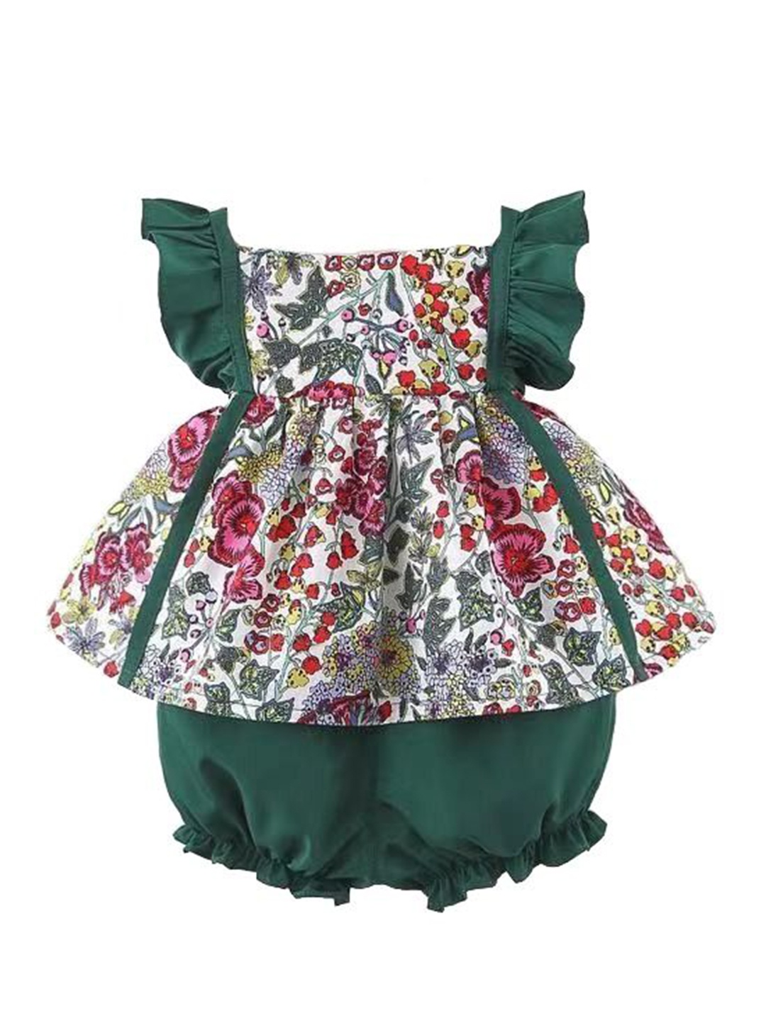 

StyleCast x Revolte Girls Printed Pure Cotton Top with Shorts, Green