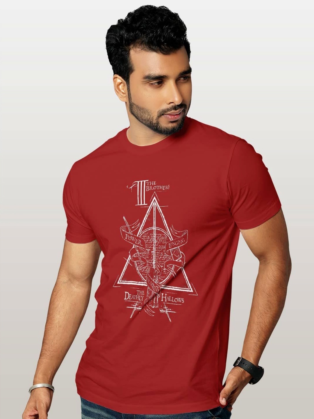 

macmerise Men Printed T-shirt, Red