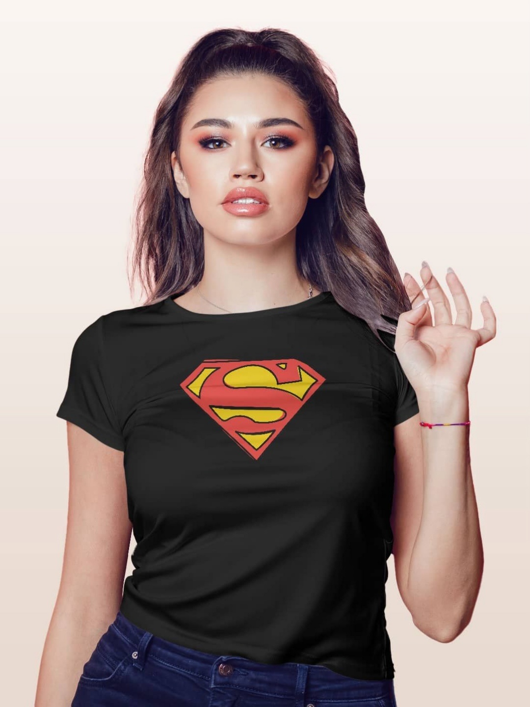 

macmerise Women Applique T-shirt, Black