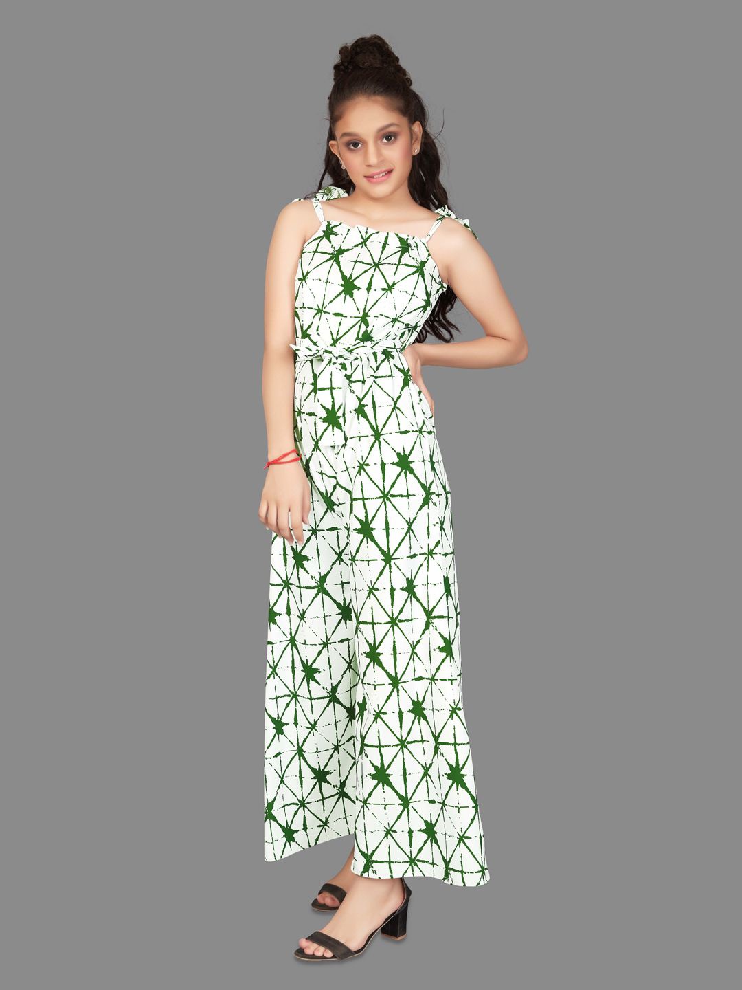 

BAESD Girls Printed Basic Jumpsuit, White