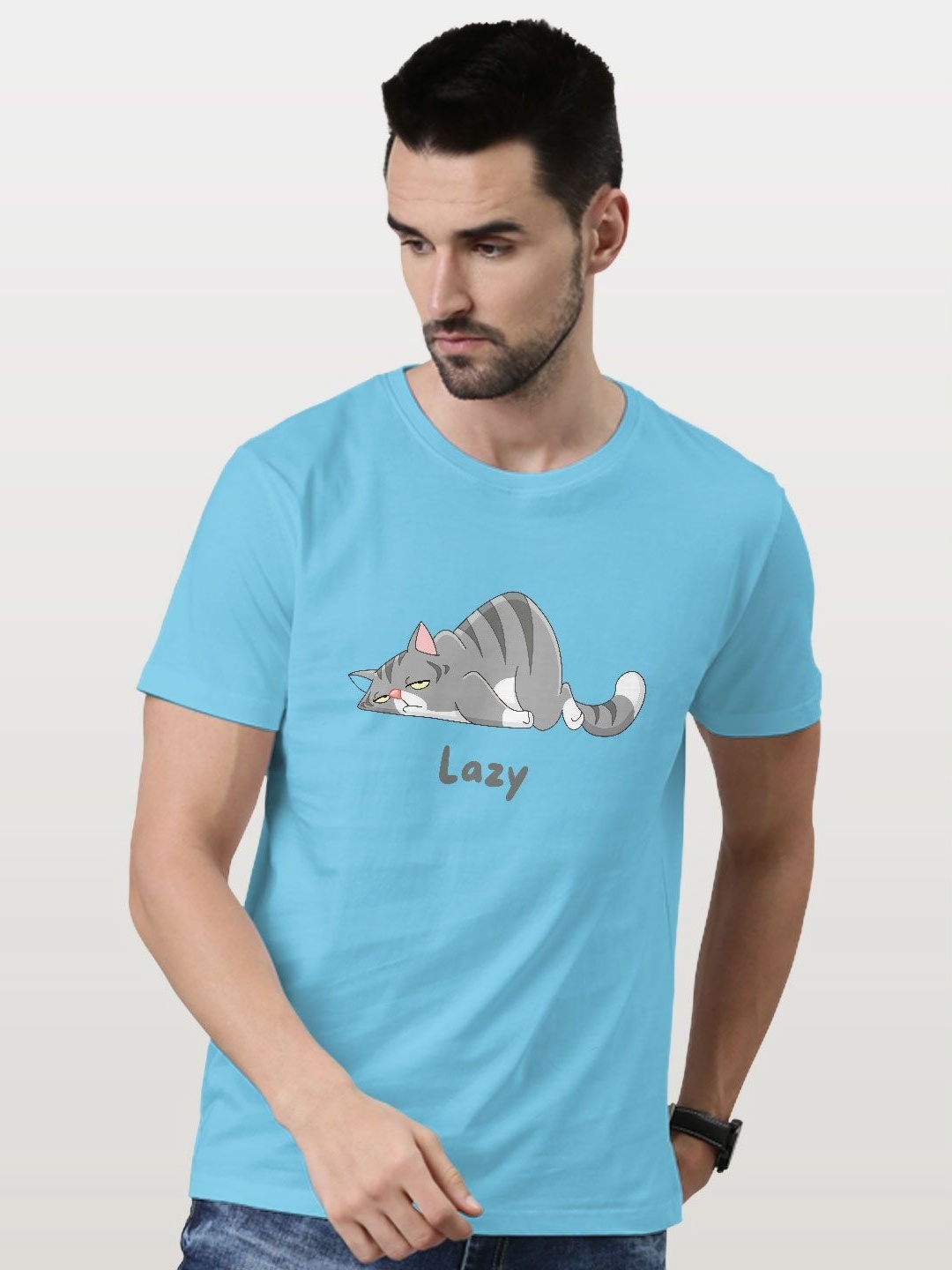 

macmerise Men Printed Applique T-shirt, Blue