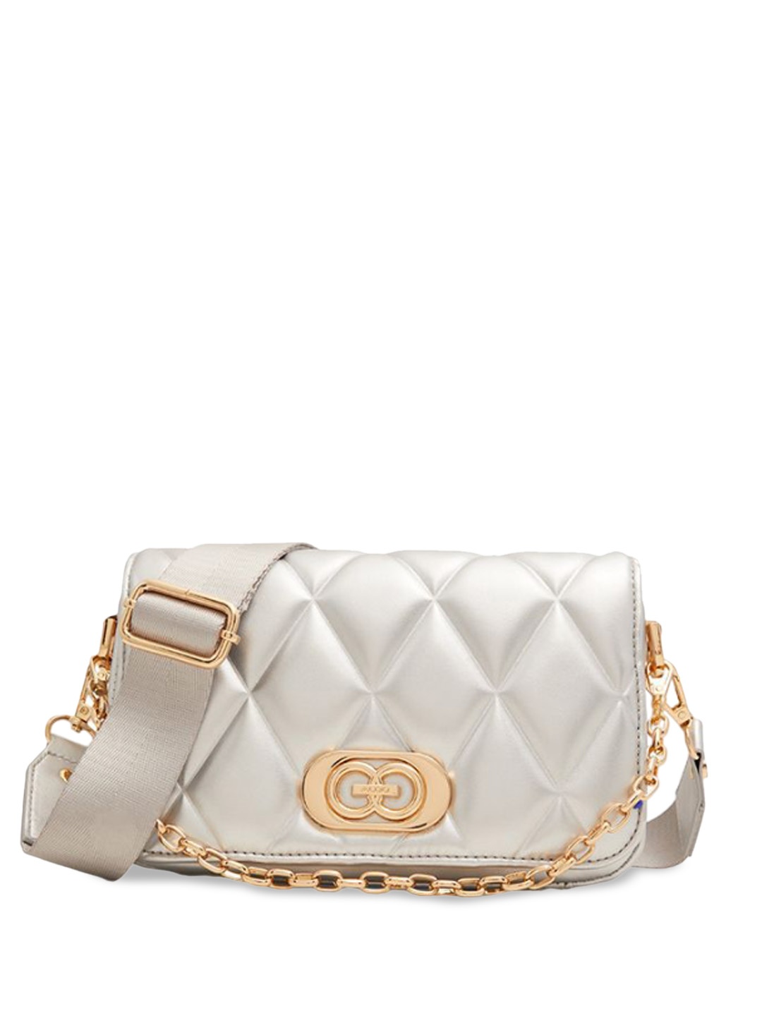 

ALDO Structured Handheld Bag with Tasselled, Silver