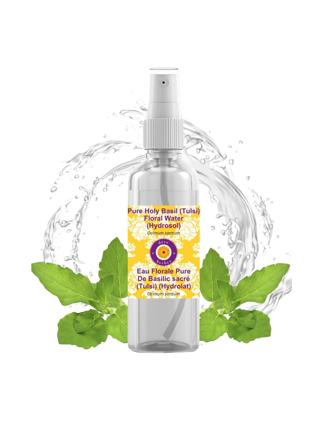 

Deve Herbes Pure Holy Basil (Tulsi) Floral Water -100ml, Transparent