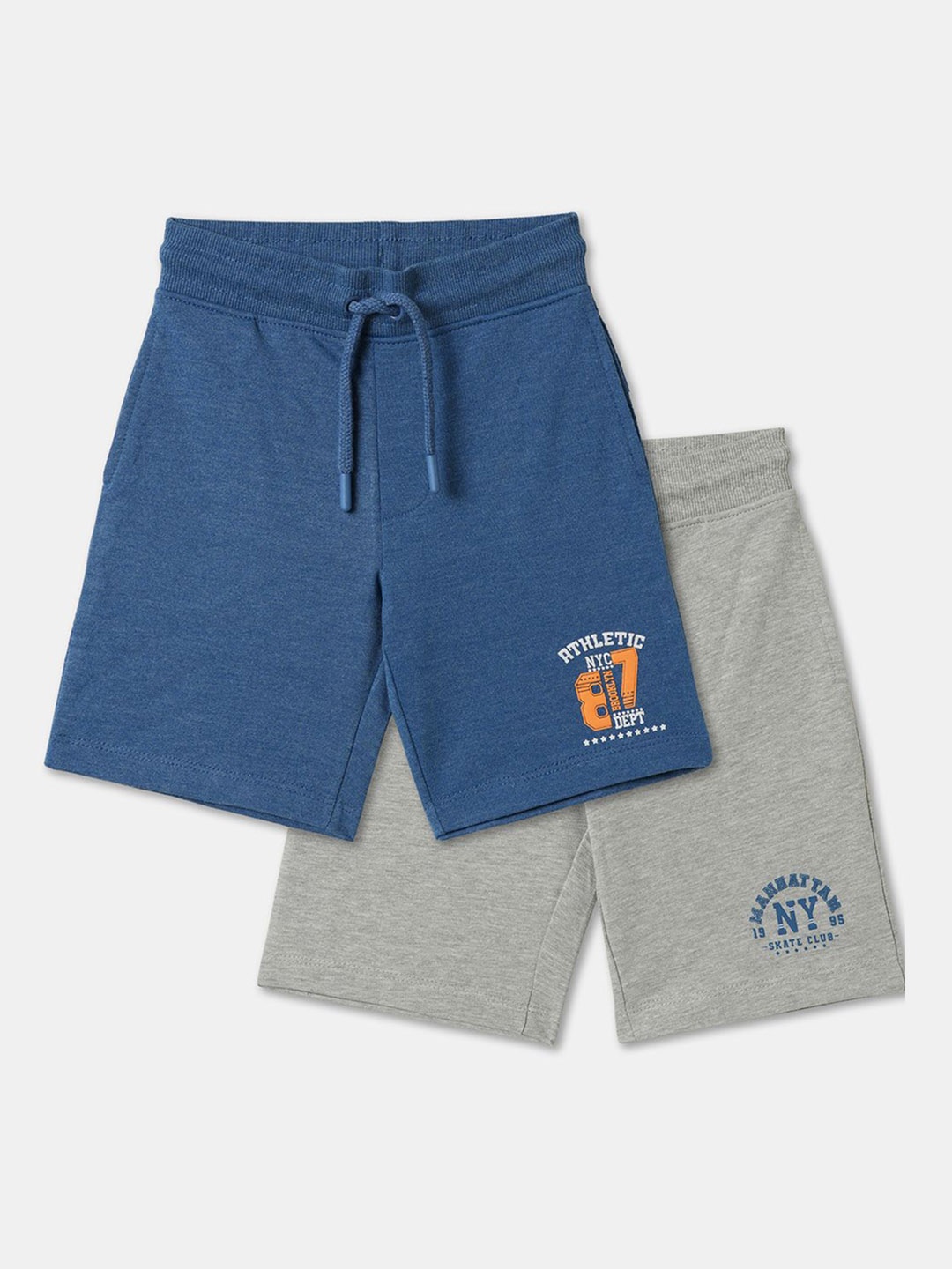 

R&B Boys Relaxed Fit Mid-Rise Shorts Pack of 2, Blue