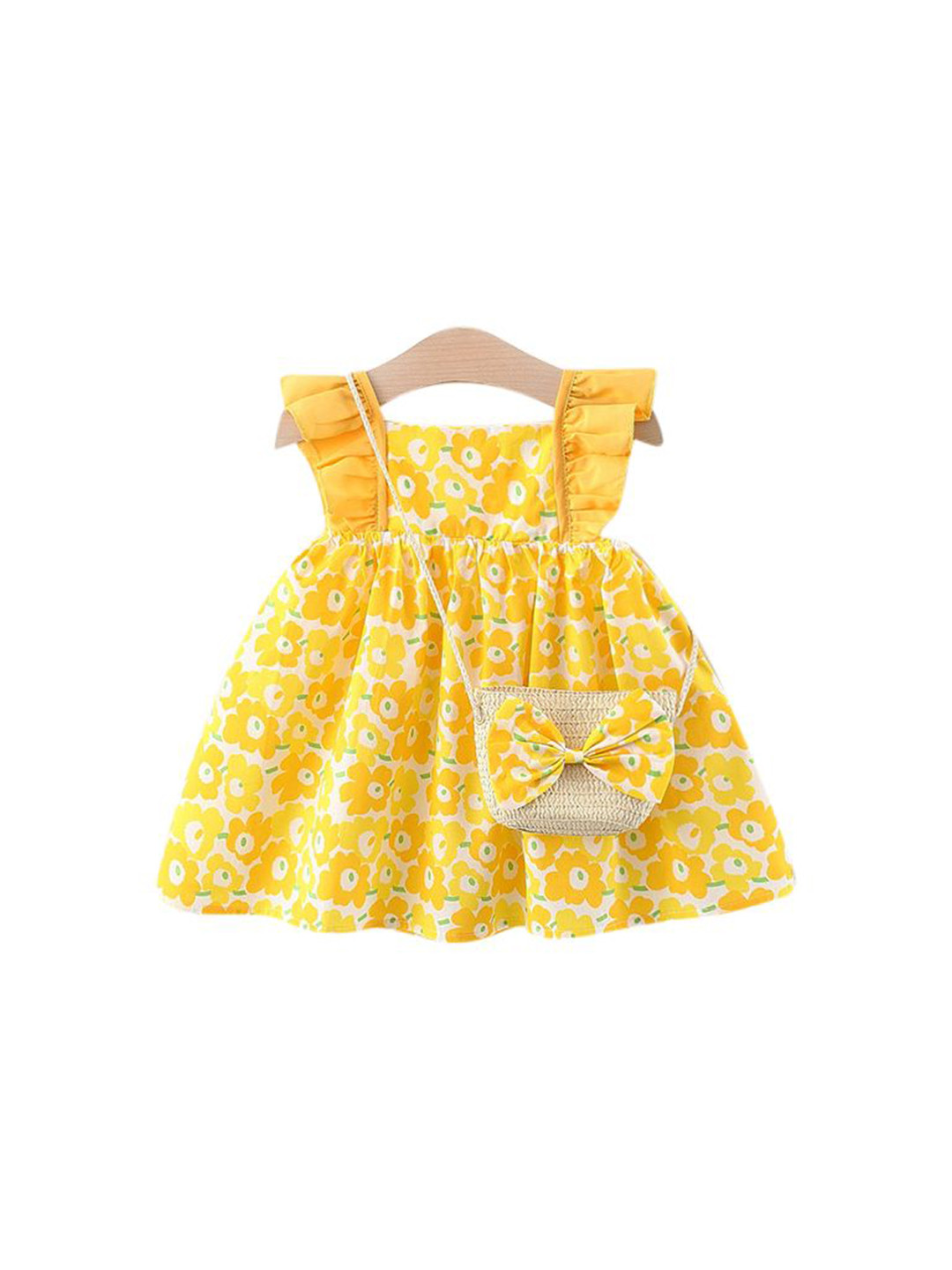 

StyleCast x Revolte Girls Floral Printed Chiffon Fit & Flare Dress, Yellow