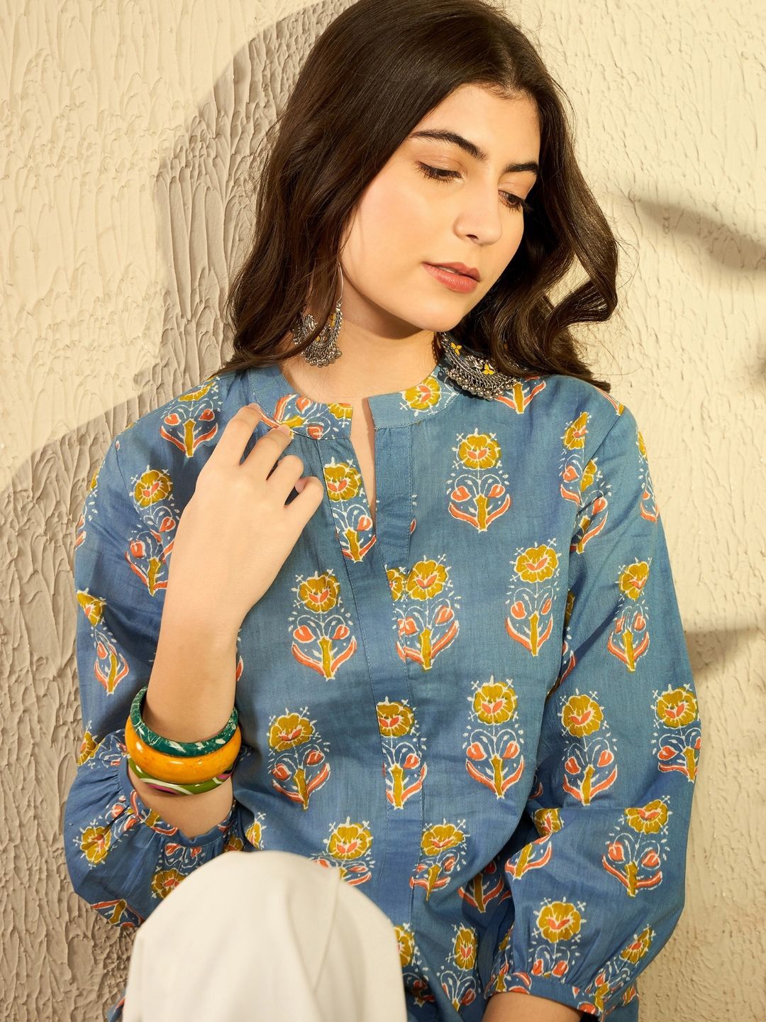 

AHIKA Print Top, Blue