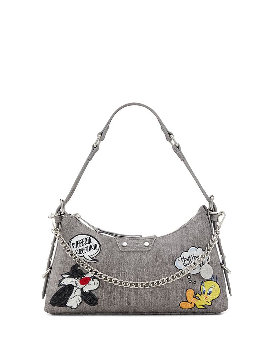 

ALDO Embellished Bowling Shoulder Bag, Grey