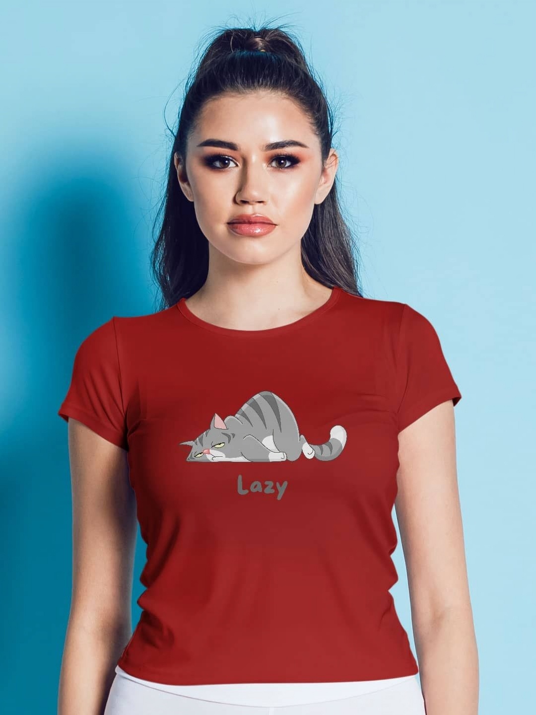 

macmerise Women Applique T-shirt, Red